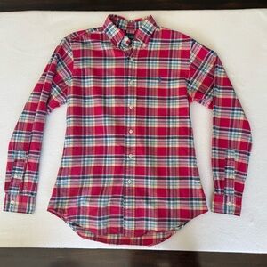 Ralph Lauren Fushia/Blue  Men's Casual Button Down Shirt-Classic Style